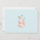 Uitnodiging tot Baby shower van Blue Tea Party (Achterkant)