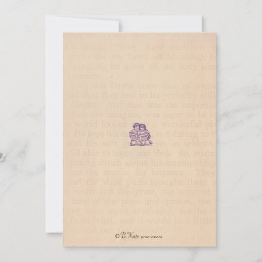 Uitnodiging tot Baby shower van boekpartij (Achterkant)