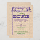 Uitnodiging tot Baby shower van boekpartij (Voorkant / Achterkant)