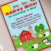 Uitnodiging tot Baby shower van boerderij Animal B