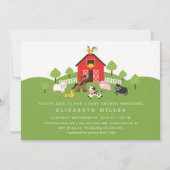 Uitnodiging tot Baby shower van boerderijdieren (Voorkant)