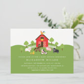 Uitnodiging tot Baby shower van boerderijdieren (Staand voorkant)