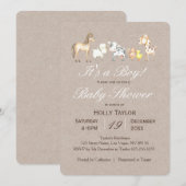 Uitnodiging tot Baby shower van boerderijen (Voorkant / Achterkant)