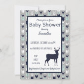 Uitnodiging tot Baby shower van bossen - Mint/mari (Voorkant)