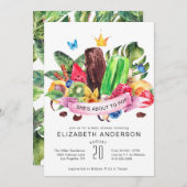 Uitnodiging tot Baby shower van Bright Summer Pops (Voorkant / Achterkant)