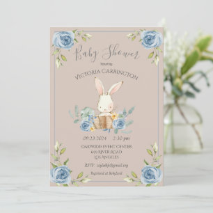 Uitnodiging tot Baby shower van Brown Bunny Rabbit