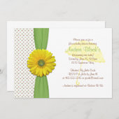 Uitnodiging tot Baby shower van bruine en groene p (Voorkant / Achterkant)