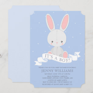 Uitnodiging tot Baby shower van Bunny Rabbit Boy