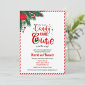 Uitnodiging tot Baby shower van Candy Cane Cutie H (Staand voorkant)