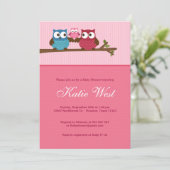 Uitnodiging tot Baby shower van Chic Owls (Staand voorkant)