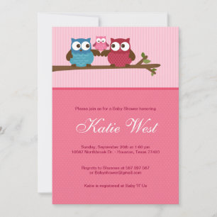 Uitnodiging tot Baby shower van Chic Owls