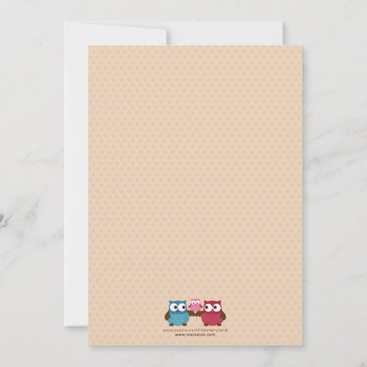 Uitnodiging tot Baby shower van Chic Owls (Achterkant)