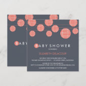 Uitnodiging tot Baby shower van Chinese papierlamp (Voorkant / Achterkant)