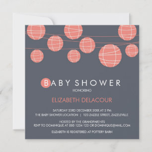 Uitnodiging tot Baby shower van Chinese papierlamp