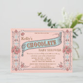 Uitnodiging tot Baby shower van Chocolate Party (Staand voorkant)