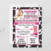 Uitnodiging tot Baby shower van Cowgirl (Voorkant)
