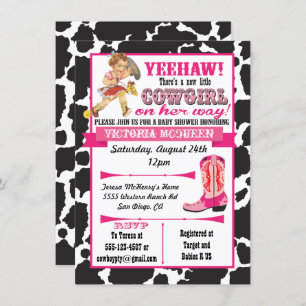 Uitnodiging tot Baby shower van Cowgirl