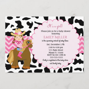 Uitnodiging tot Baby shower van Cowgirl