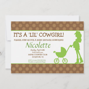 Uitnodiging tot Baby shower van Cowgirl