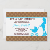 Uitnodiging tot Baby shower van Cowgirl (Voorkant)