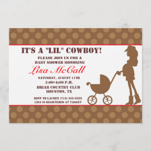 Uitnodiging tot Baby shower van Cowgirl