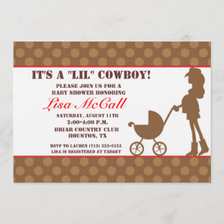 Uitnodiging tot Baby shower van Cowgirl