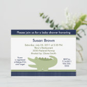 Uitnodiging tot Baby shower van Cute Alligator (Staand voorkant)