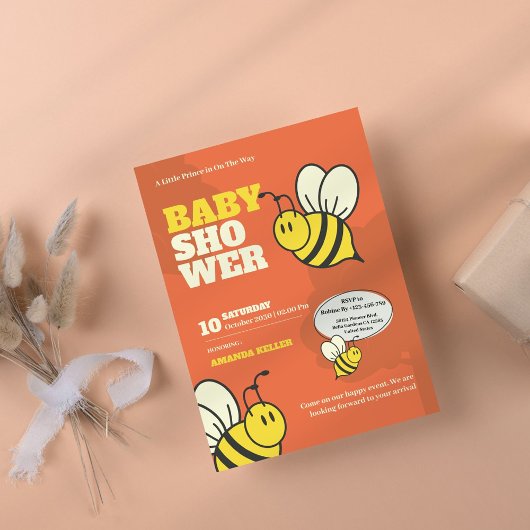 Uitnodiging tot Baby shower van Cute Bee