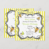 Uitnodiging tot Baby shower van Cute Bee (Voorkant / Achterkant)