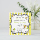Uitnodiging tot Baby shower van Cute Bee (Staand voorkant)