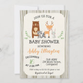 Uitnodiging tot Baby shower van Cute Woodland Anim (Voorkant)