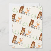 Uitnodiging tot Baby shower van Cute Woodland Anim (Achterkant)