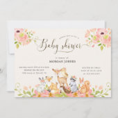 Uitnodiging tot Baby shower van Cute Woodland Anim (Voorkant)