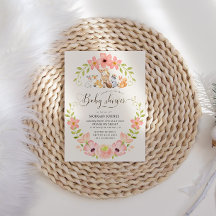 Uitnodiging tot Baby shower van Cute Woodland Anim