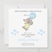 Uitnodiging tot Baby shower van Dachshund (Voorkant)