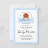 Uitnodiging tot Baby shower van Dachshund (Voorkant)