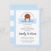 Uitnodiging tot Baby shower van Dachshund (Voorkant / Achterkant)
