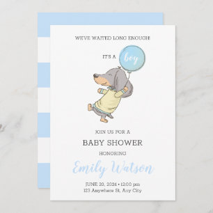 Uitnodiging tot Baby shower van Dachshund