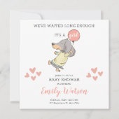 Uitnodiging tot Baby shower van Dachshund (Voorkant)