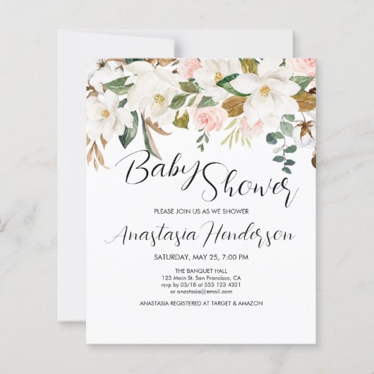 Uitnodiging tot Baby shower van de begroting (Voorkant)
