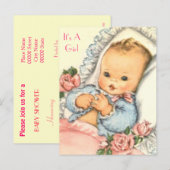 uitnodiging tot BABY SHOWER van de begroting (Voorkant / Achterkant)