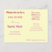 uitnodiging tot BABY SHOWER van de begroting (Achterkant)