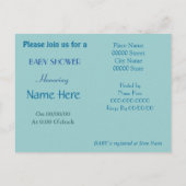 uitnodiging tot BABY SHOWER van de begroting Briefkaart (Achterkant)