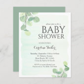 Uitnodiging tot Baby shower van de begroting van E (Voorkant / Achterkant)