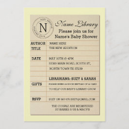 Uitnodiging tot Baby shower van de Bibliotheekkaar