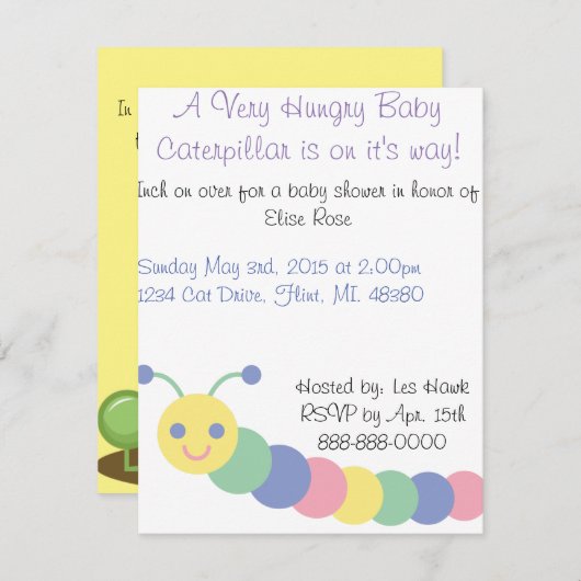 Uitnodiging tot Baby shower van de derde pijler (Voorkant / Achterkant)