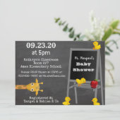 Uitnodiging tot Baby shower van de leraar (Staand voorkant)