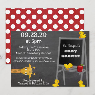 Uitnodiging tot Baby shower van de leraar