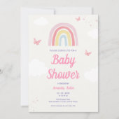Uitnodiging tot Baby shower van de pasteelregenboo (Voorkant)