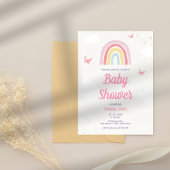 Uitnodiging tot Baby shower van de pasteelregenboo